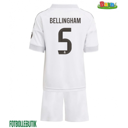 Real Madrid Jude Bellingham #5 Hemmaställ Barn 2025-26 Kortärmad (+ Korta byxor)